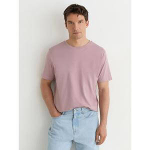 REISS Bless Marl Cotton Crew-Neck Tailored-Fit T-Shirt in Dusty Rose